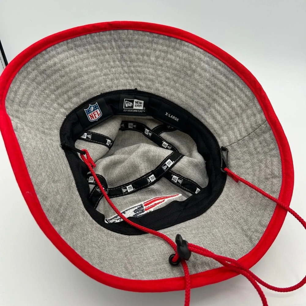 New England Patriots Bucket Hat New Era Mens XL Grey Red Sportswear Athleisure